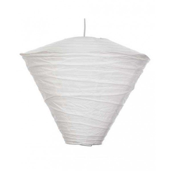 15" Paper Lanterns 'White' Conical - Regular Wire Ribbed